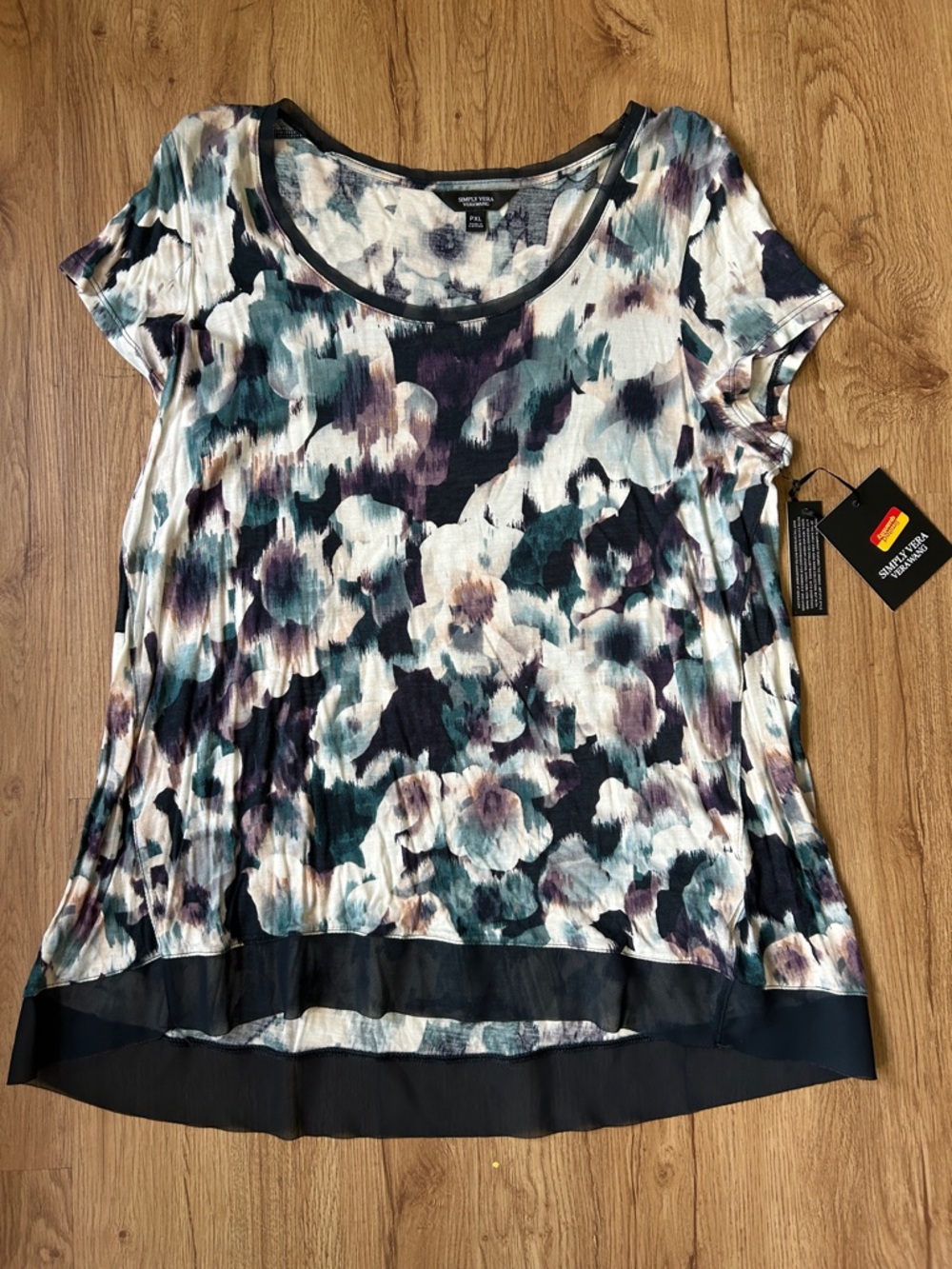 NWT PXL Simply Vera Women’s Floral Scoop Neck Top